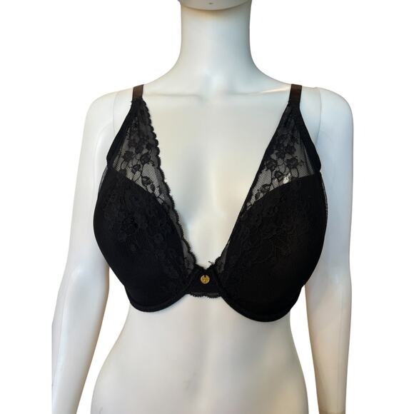 New ~ NATORI ~ Women's Black Cherry Blossom Convertible Plunge Bra Size 34G - Picture 6 of 8